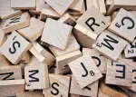 A collection of scrabble letters.