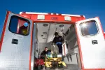 A look inside the back of an ambulance.